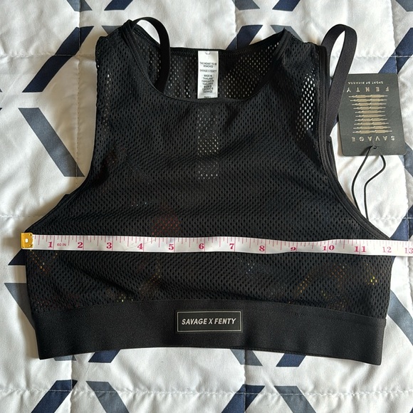 {NWT} SAVAGE x FENTY Pin Up Low-Impact Sports Bra in Black Caviar Up N Flames - Picture 6 of 6